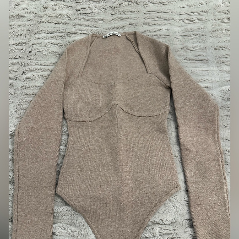 Brown cream bodysuit sweater!